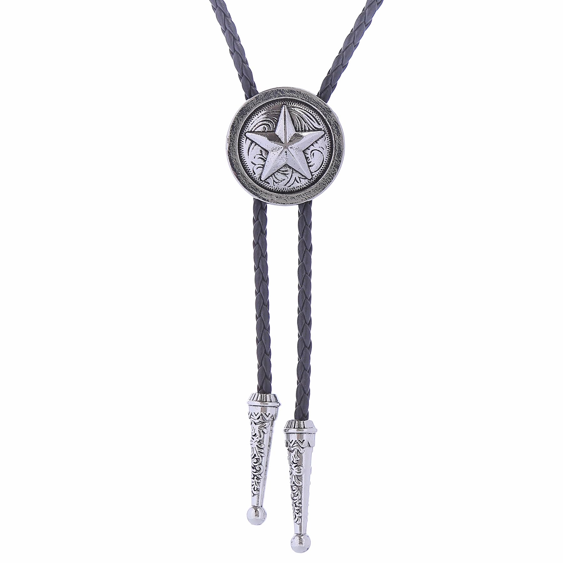 Bolo Tie for Men Western Cowboy Leather Necktie Rope Cord Pendant Necklace Braided Jewelry for Women Teen Girls Indian Bolo Tie