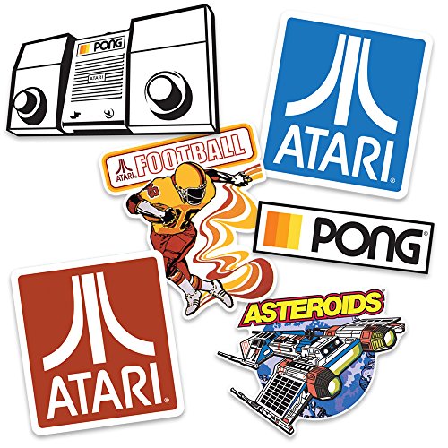 Popfunk Atari Classic Video Games Collectible Stickers with Asteroids, Pong and Football