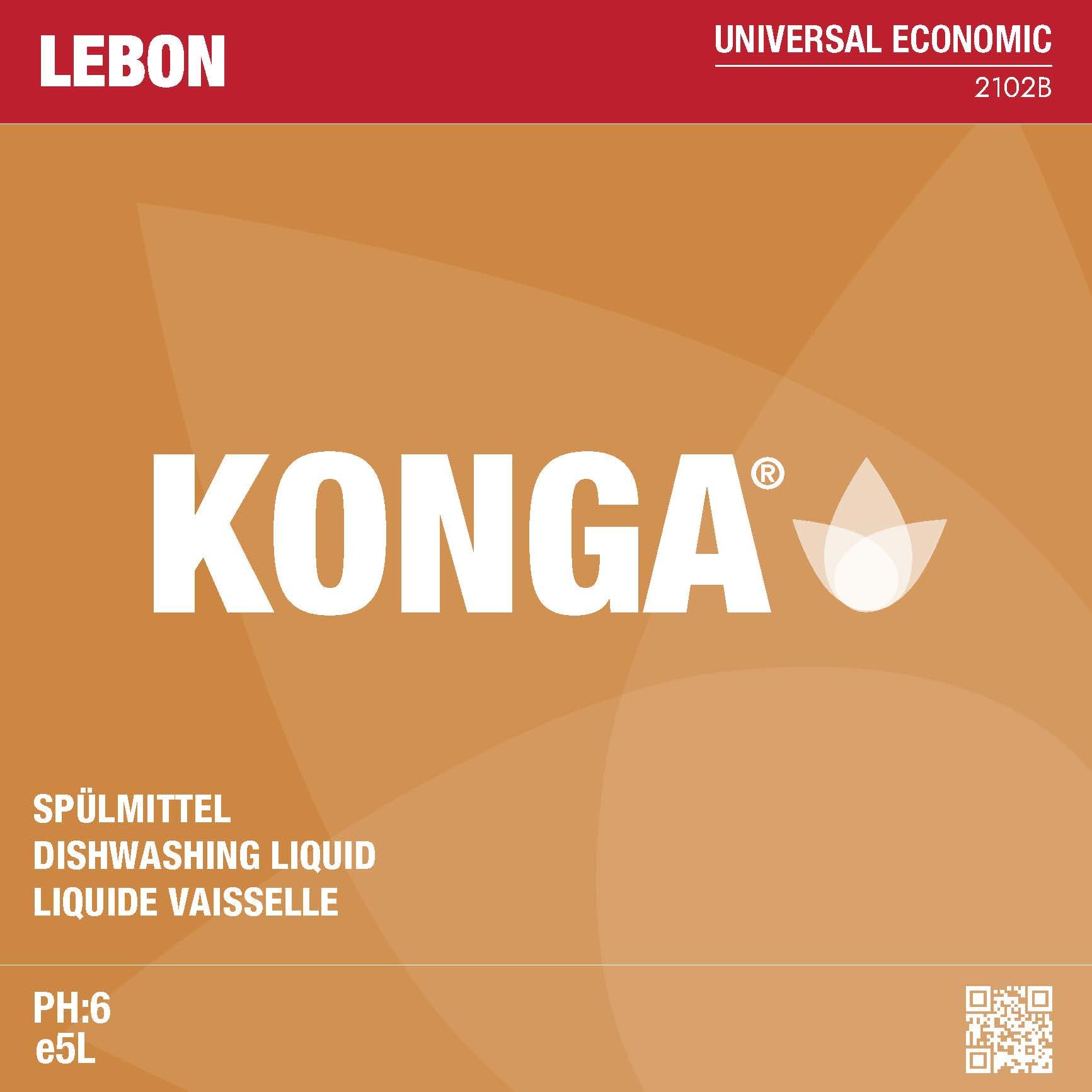 Konga Detersivo universale per lavastoviglie – Detergente multiuso concentrato per stoviglie, pH neutro, per gastronomia, industria e casa (5 l)