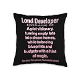 Funny Land Developer Throw Pillow