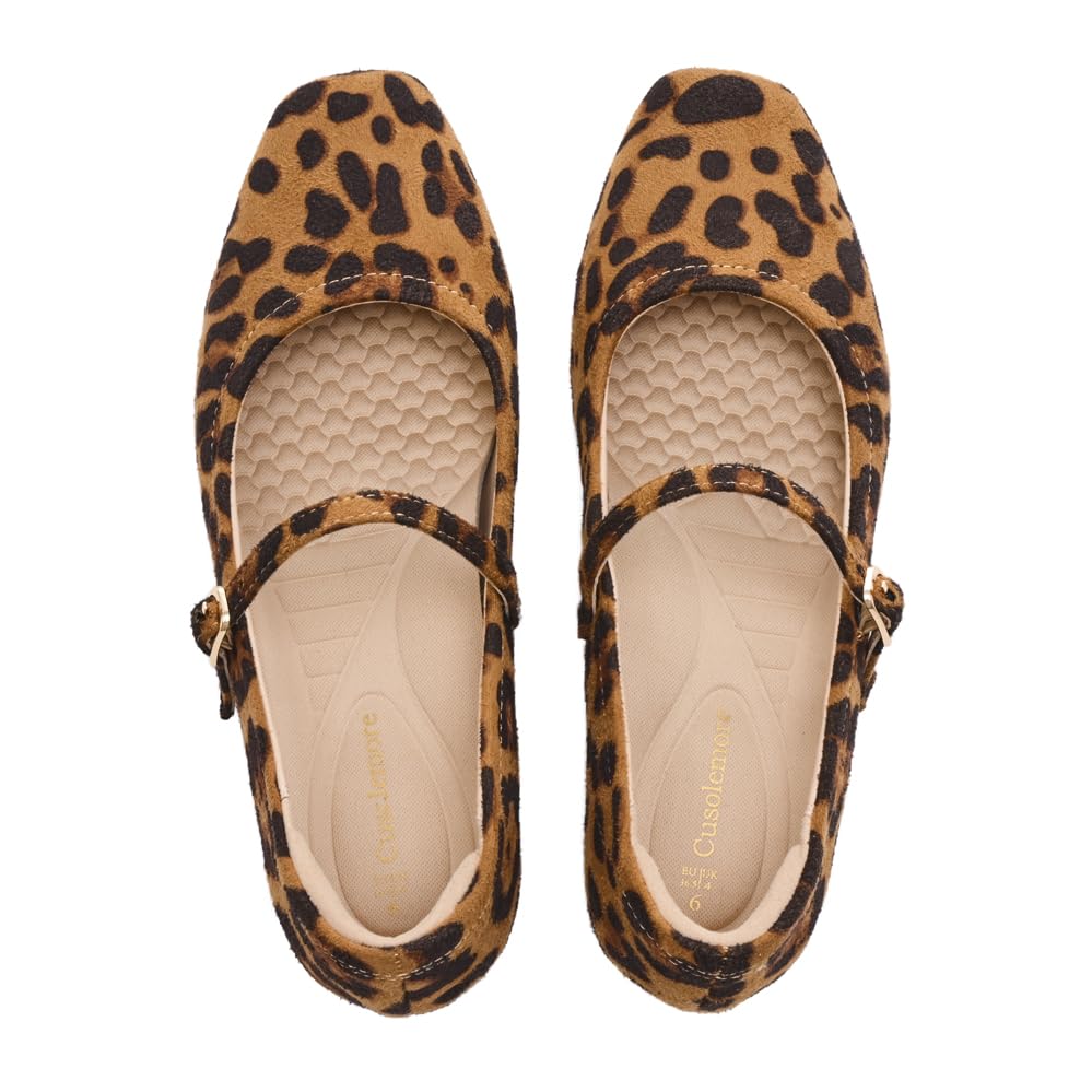 Image of Cusolemore Mary Jane Flat Shoes with Arch Support and Hidden Wedge Heel, Women Ballet Flats, Mary Jane Flats, Comfortable Dress Shoes