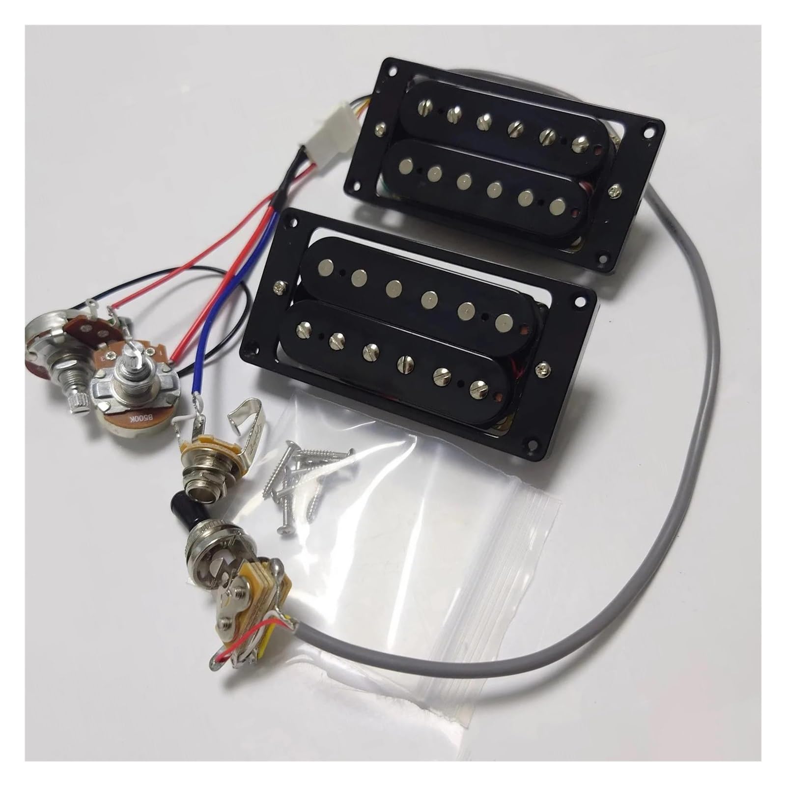 Przetwornik Do Gitary Elektrycznej Humbucker Z Wiązką Przewodów Przełącznika Do Części Do Gitary Przetworniki Instrumentów Gitary Elektrycznej(Black T Set)