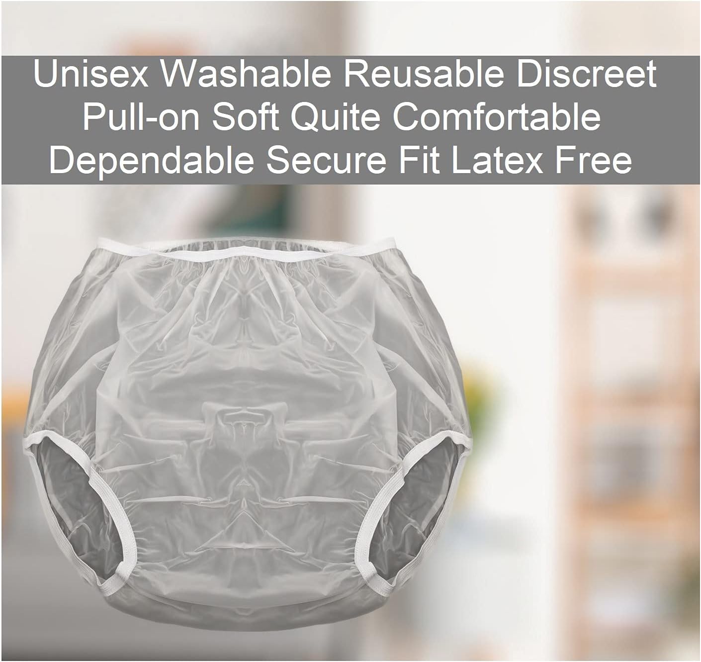 Vinyl Waterproof Incontinence Underpants [Pack of 3] Washable – Reusable Discreet Unisex Pull-on Underwear for Extra Protection Over Diapers & Briefs + Incontinence Guide (Large) : Health & Household