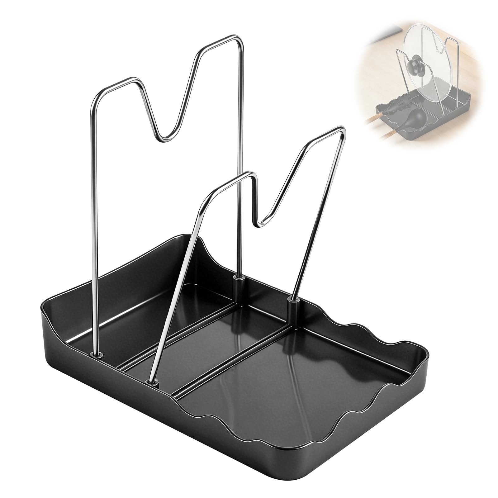 MOKIDO Topfdeckelhalter 2 Ebenen, Topfdeckel Organizer mit L