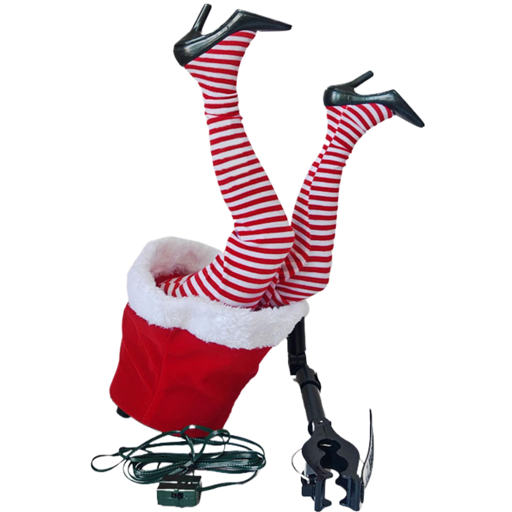 Jambes d'elfe pour l'arbre de Noël peluche rouge ornements cheminée 15 pouces