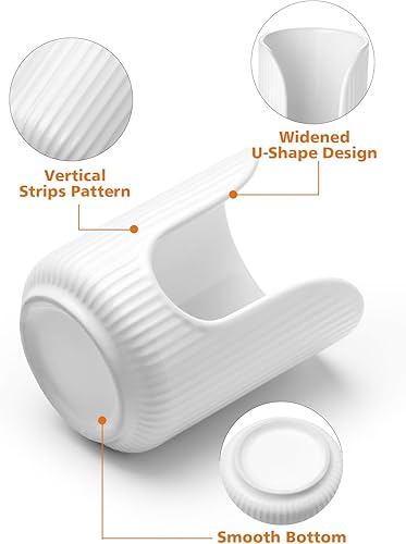 Bathroom Cup Dispenser, 3oz-4oz Ceramic Paper Cup Holder, Small Countertop Mouthwash Dixie Cups Accessories, for Vanity Countertops, Bathroom, Kitchen, and Dining Room(White,2 Pack)