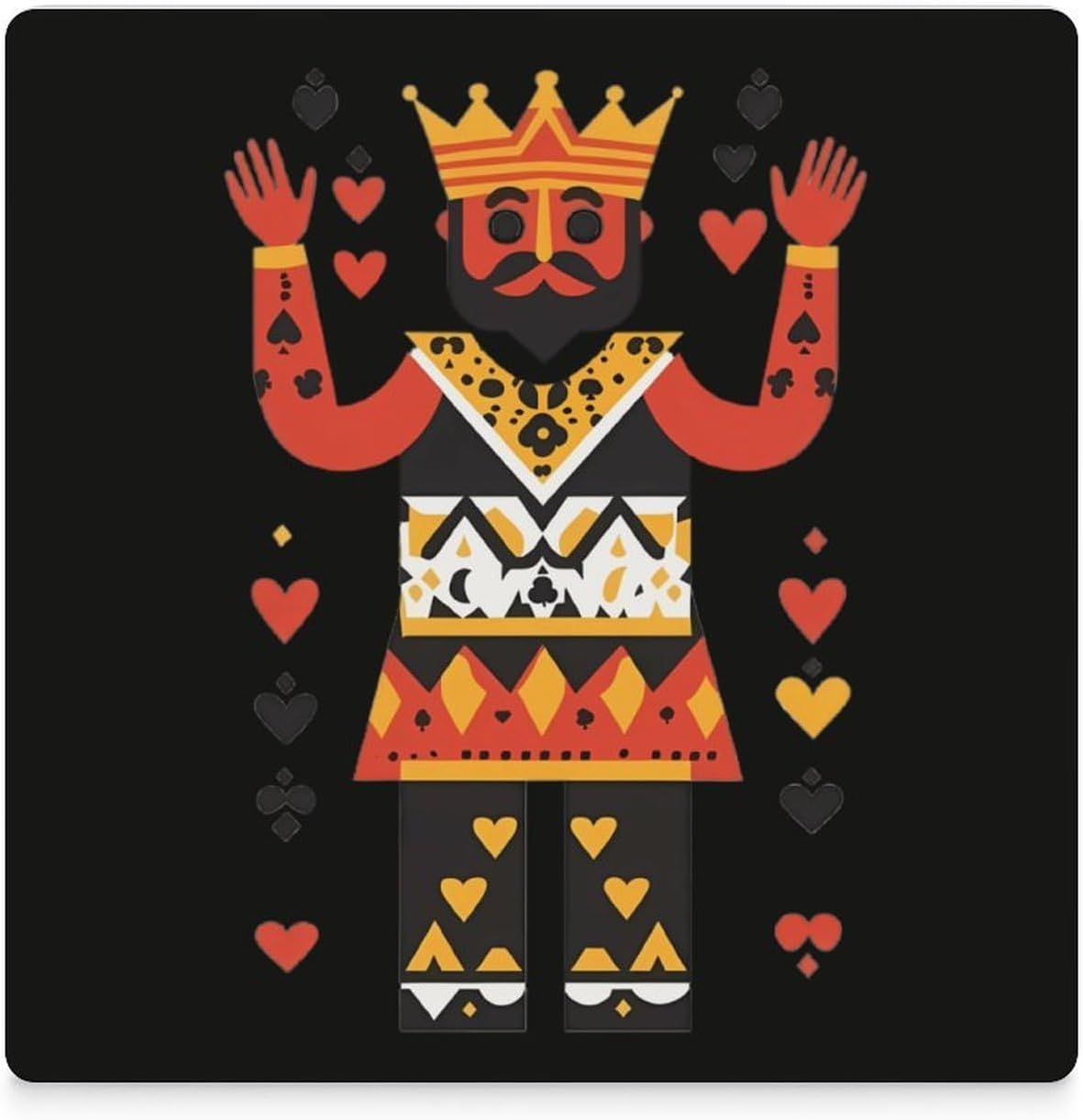 Poker King Funny Ceramic Coasters for Drinks Absorbent Cup Holder Tabletop Protector with Cork Base