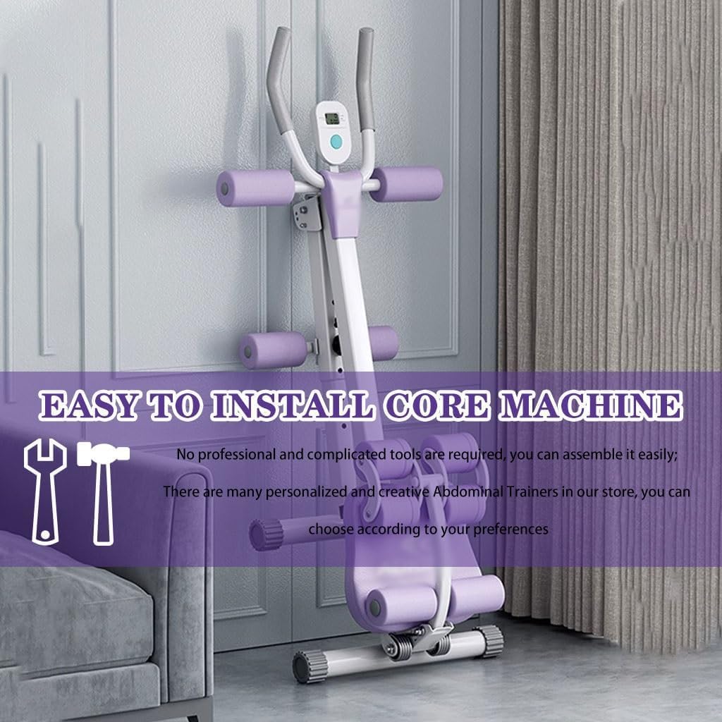 Amecke 4-in-1 多機能コアマシン、 腹筋マシーン 高さ調節可能な家庭用腹筋トレーナーマシン、 折りたたみ式で安定した腹筋