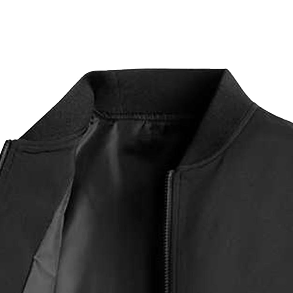 DGKaxiyaHM Men's Casual Retro Thick Bomber Jacket Solid