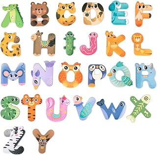 Cartoon Alphabet Fridge Magnet, ABC Magnets Refrigerator Magnets, Fridge Magnet Letters Toys A-Z Alphabet Funny Cartoon Animals Magnetic Letters, Educational Learning Toys for Kids Baby Girls Boys