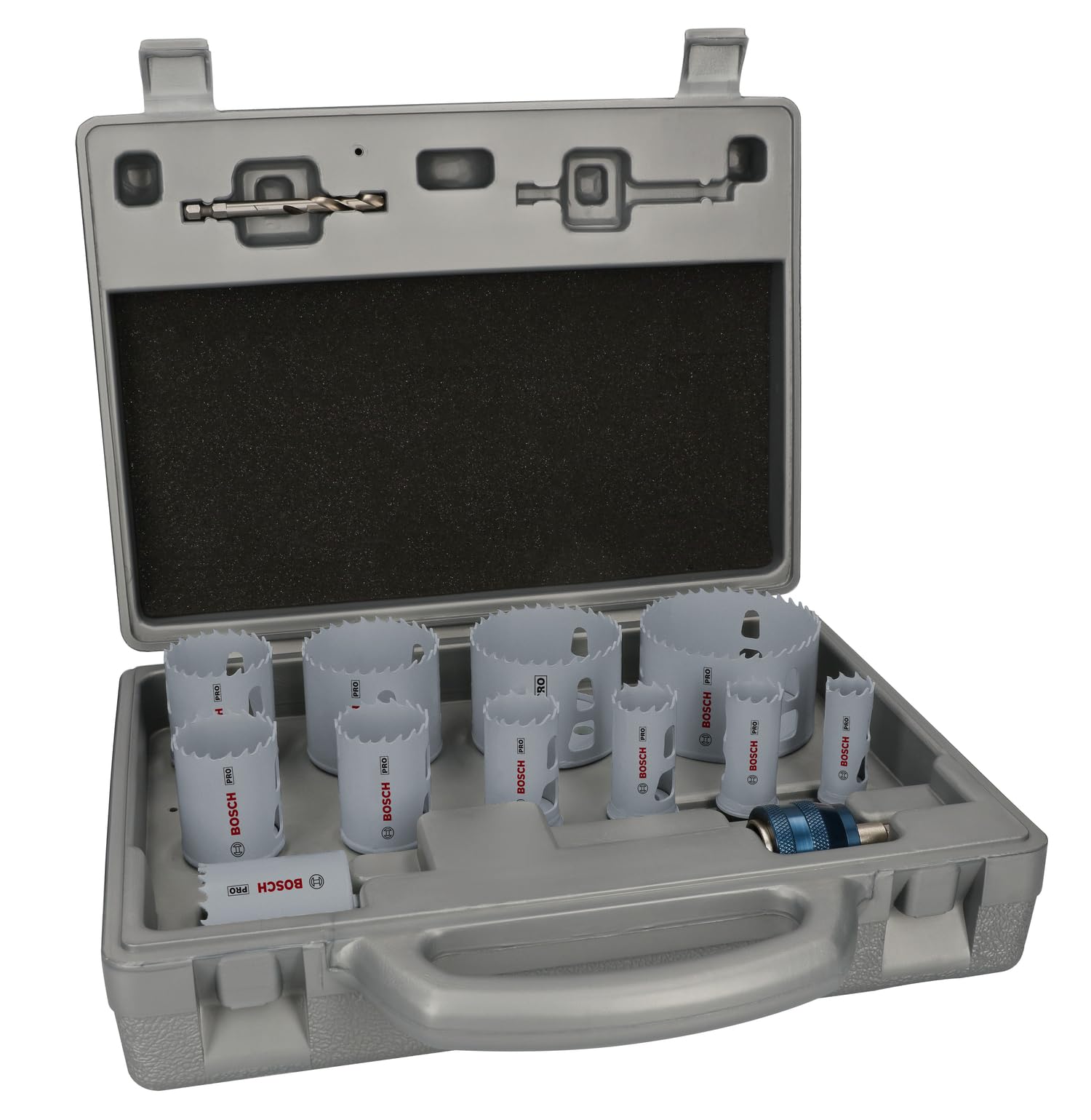 Bosch 14 x PRO Multi Material Power Change Plus Hole Saw Set - Blow Mould Case (for Softwood, Drywall, Diameter 19-76 mm, Professional Accessories Drill/Screwdriver, Hammer Drill/Screwdriver)