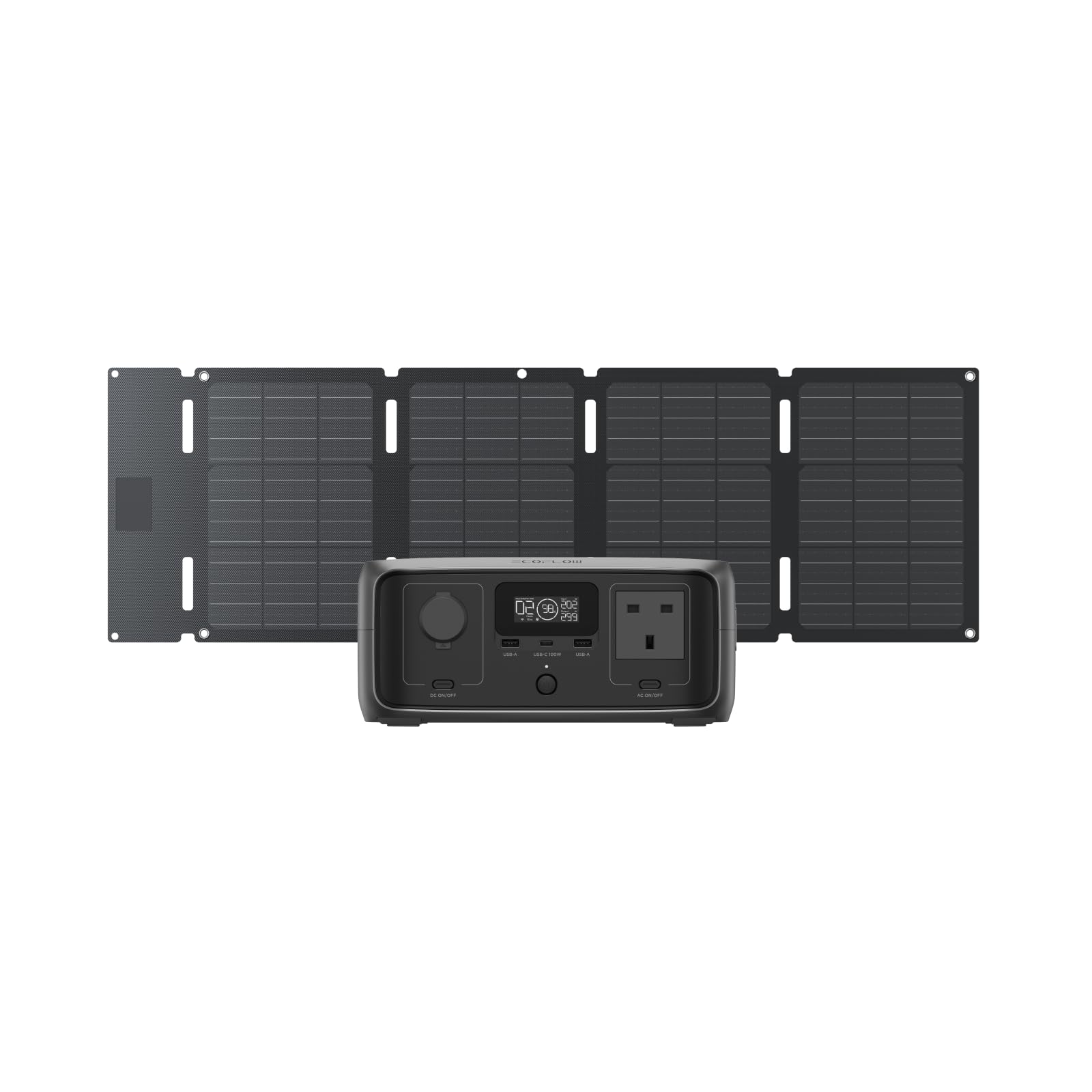 ECOFLOW RIVER 3(10 ms UPS) Portable Power Station&45W solar panel, 245Wh LFP battery, up to 600W output, GaN efficiency doubles runtime, <10 ms UPS, 30% more compact solar generator for outdoor