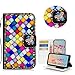 STENES Google Pixel Case - STYLISH - 3D Handmade Bling Crystal Square Lattice Bowknot Desgin Wallet Credit Card Slots Fold Media Stand Leather Case For Google Pixel - Deep Multicolor
