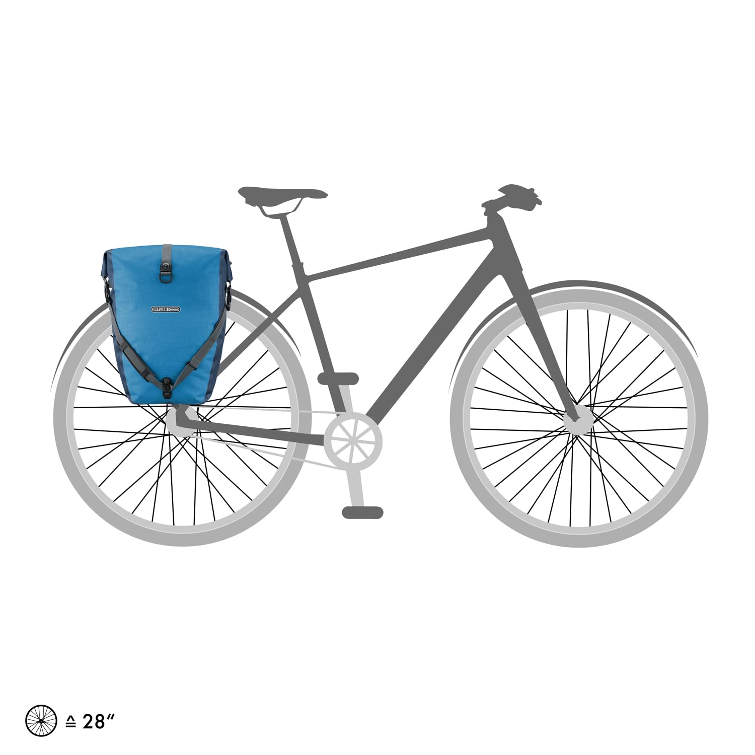 Ortlieb Back-Roller Plus - Borsa da sella Dusk Blue - Denim, 42 x 32 x 17 cm, 2 x 20 l