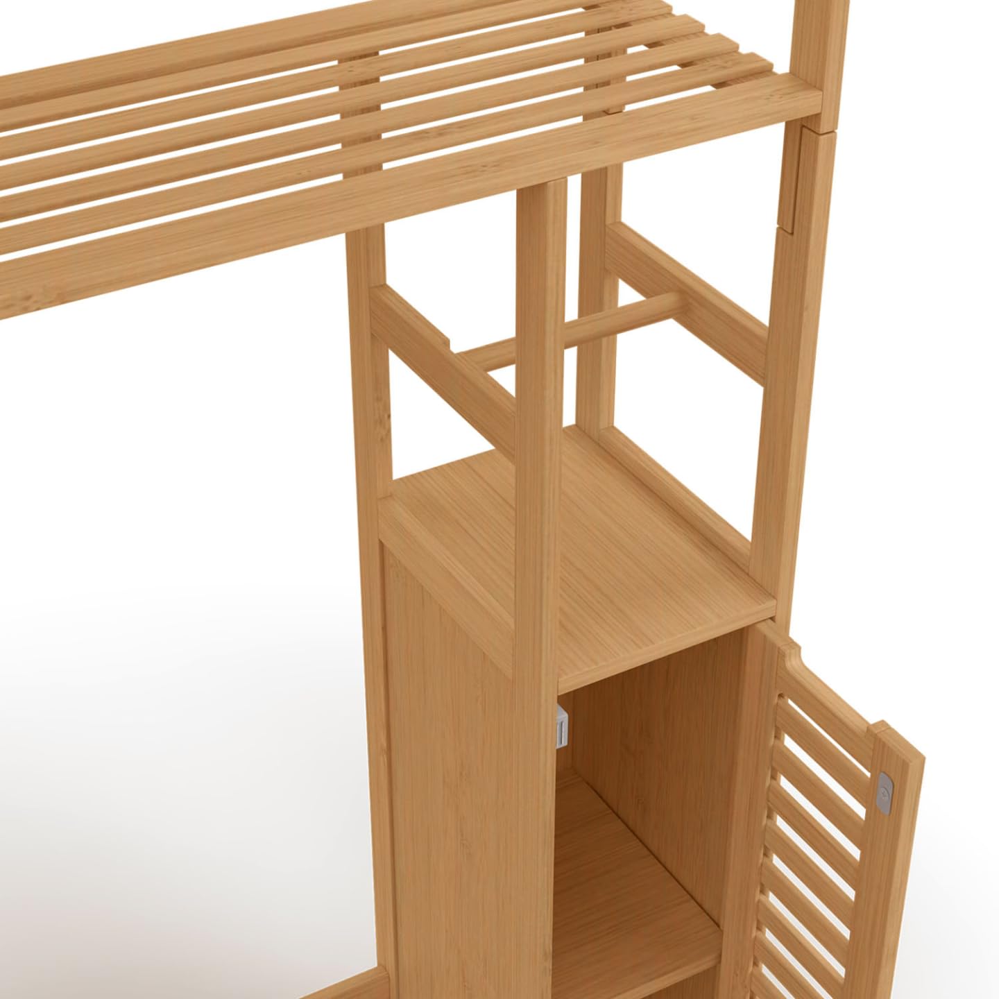 IDMarket BEA - Mueble de inodoro 3 en 1 con armarios de bambú