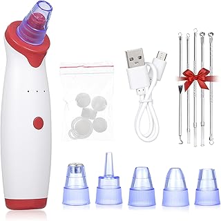 yeacher Dispositivo elétrico de sucção de cravo com 5 em 1 ferramenta extrator de espinha comedone kit de remoção de acne removedor de cravo doméstico limpador de poros de rosto instrumento cosmético
