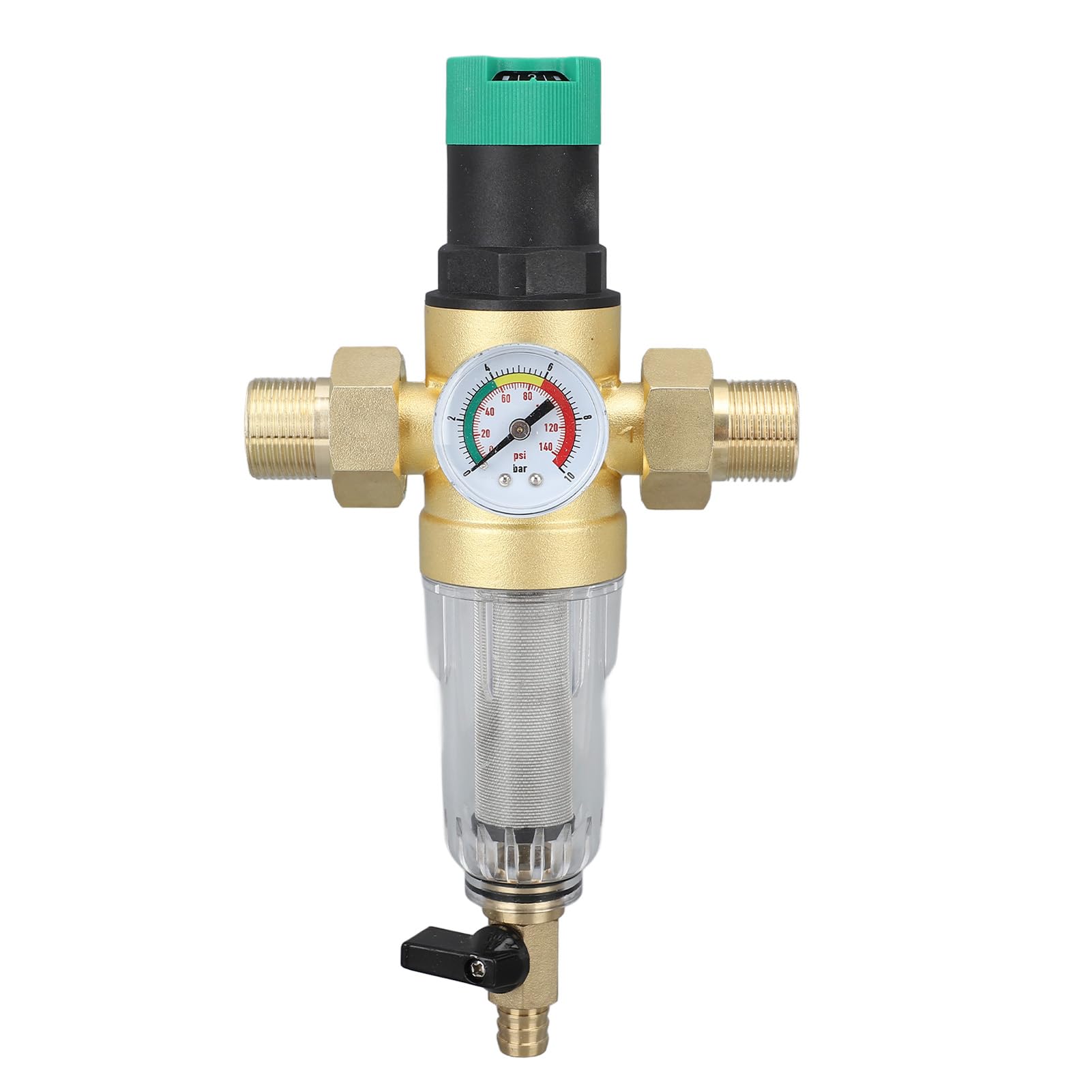 Valvola Limitatrice della Pressione 'acqua, Filtro in Acciaio Inossidabile 304 Filtrazione Efficace Regolatore della Pressione 'acqua in Ottone per