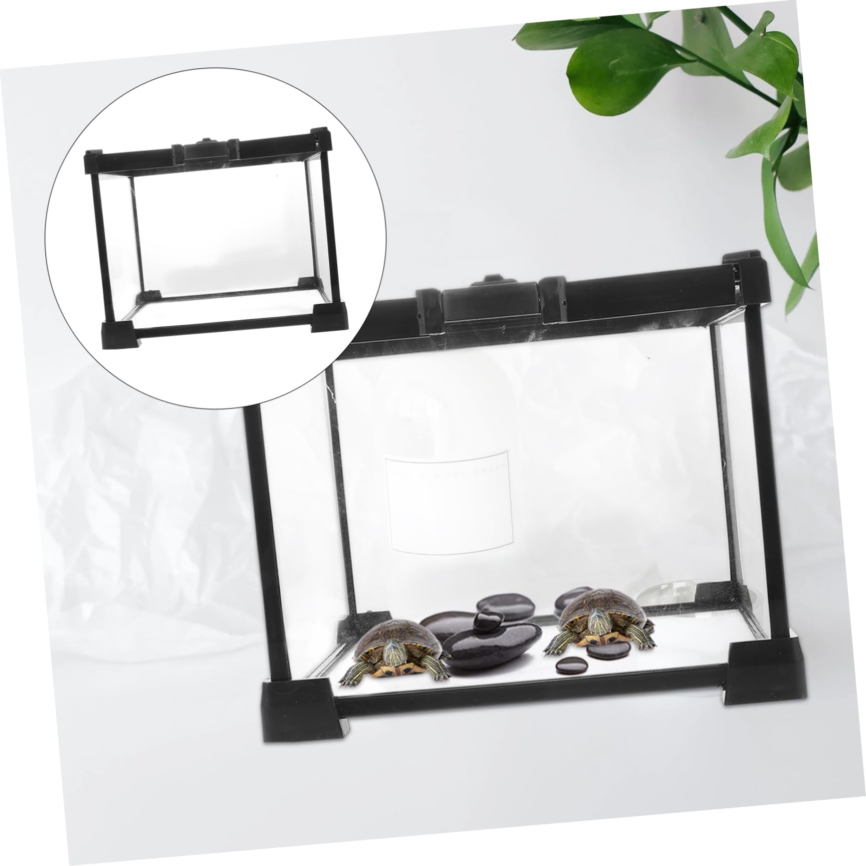 Reptilienbehälter als Regenwald Terrarium für Schildkröten und Eidechsen | Kunststoff, Eisen und Glas, Leicht und Tragbar, Stabile Belüftung, für Außeneinsatz