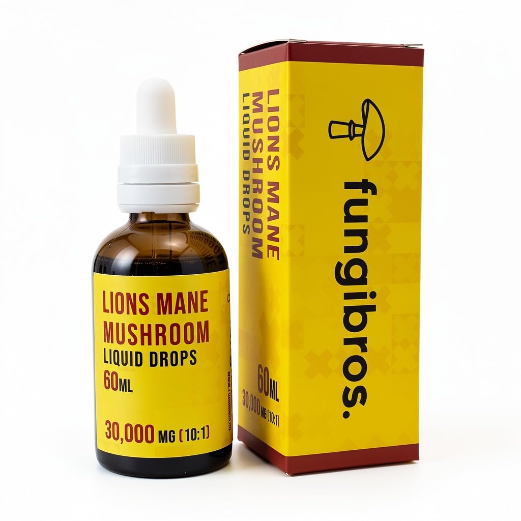 Lions Mane Liquid Drops High Strength 10:1 Extract 60ml 30,000mg, 2-Month Supply, NOT Capsules or Powder