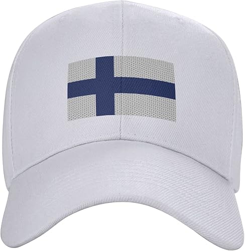 Miniatura 2 de POOEDSO Gorra de béisbol de bandera de Finlandia para hombres y mujeres sombrero de lengua de pato ajustable