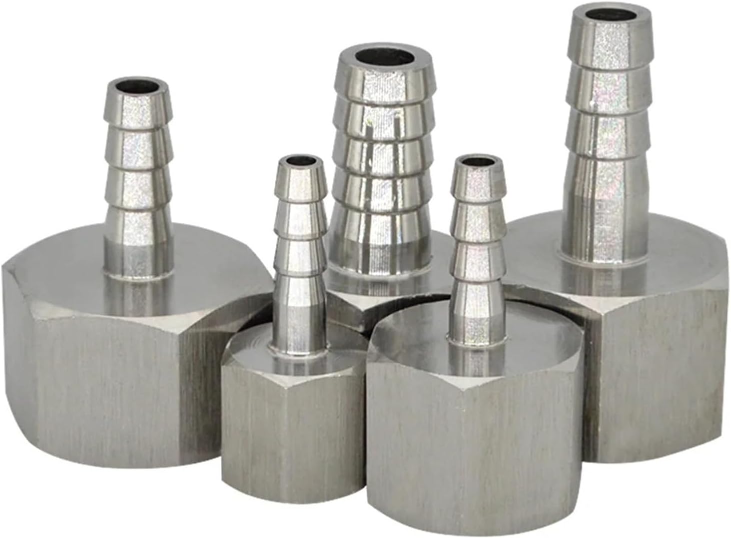 1/4Inch Female Straight Hose Barb Joint Pipe Connection 304 Stainless Steel Connector Tail Fittings 1Pcs(10mm)