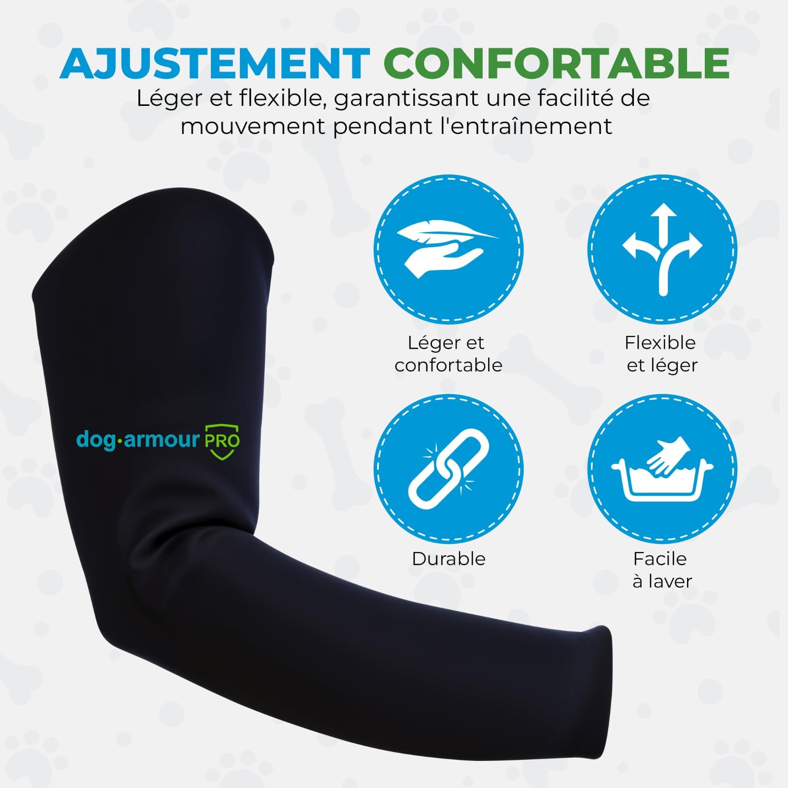 Manchette de morsure pour chien en néoprène – Résistante aux morsures, durable et légère – Équipement d'entraînement pour chiens K9, de police et de sport – Protection du bras