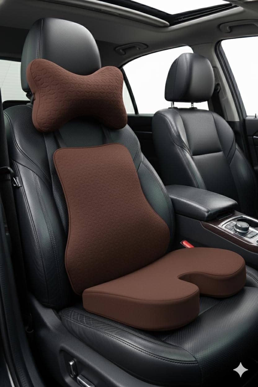 surpass クッション　cixeur afterbase nocare Frenzzo Car Neck Rest Pillow Combo Lumbar Support Combo,Coccyx