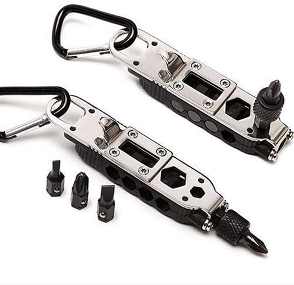 Multifunction Led Flashilight Bottle Opener Wrench Jaw Screwdriver Plier Opener Keychain Adjustable Travel for Men Women Mini Survival Tool for Outdoors Camping Hiking Travel