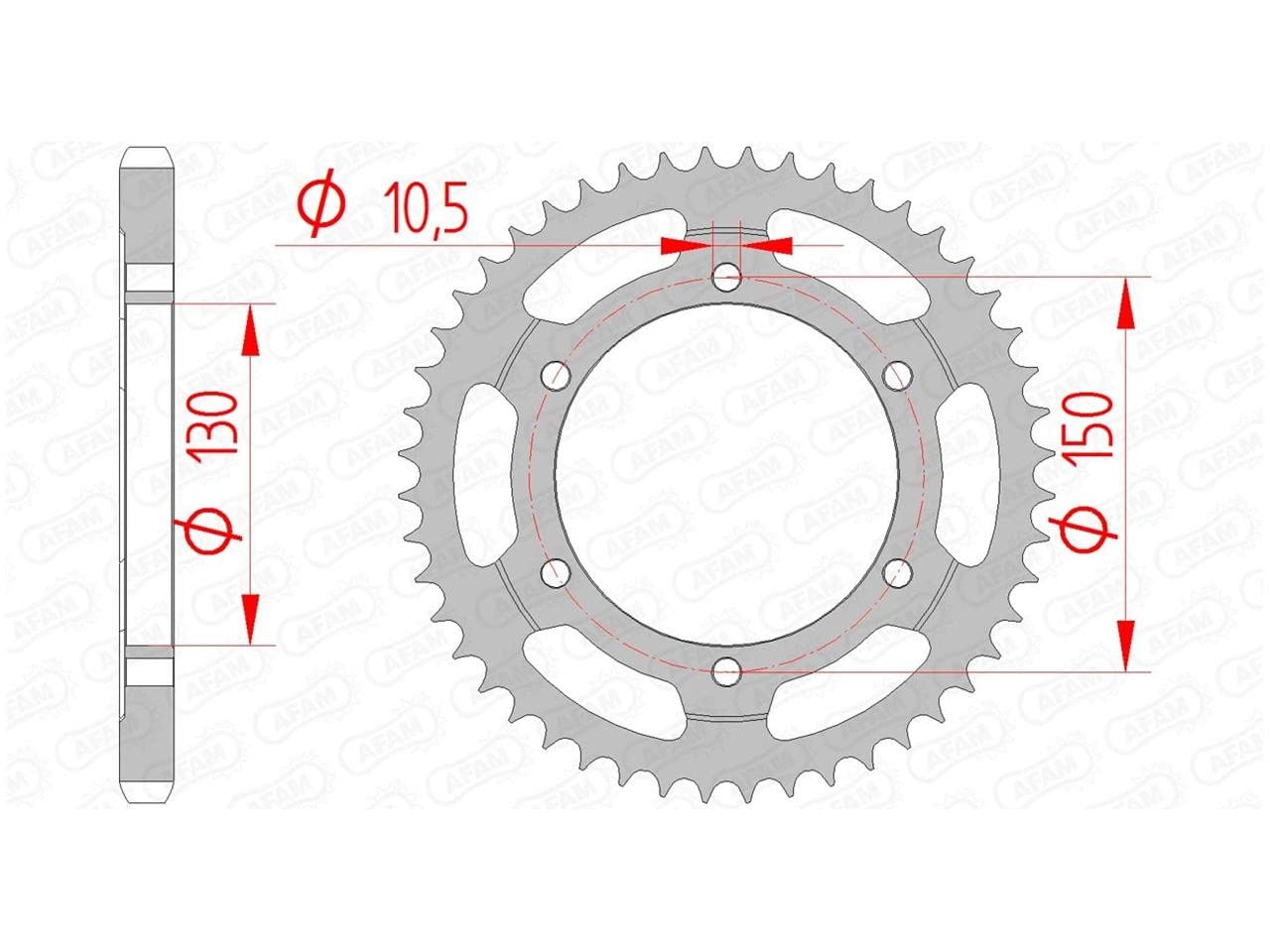CORONA ACCIAIO PASSO 525 DENTI 48 HONDA (1989-2000 TRANSALP PD06/PD10, XL 600 V H,J, TRANSALP PD06 1987-1988 TRANSALP PD06, XL 650 V Y,1,2,3,4,5,6, TRANSALP 2000-2006 TRANSALP, XL 700 V 8,9,A,B,C, TRANSALP 2008-2012 TRANSALP, XL 700 VA 8,9,A,B,C, TRANSALP