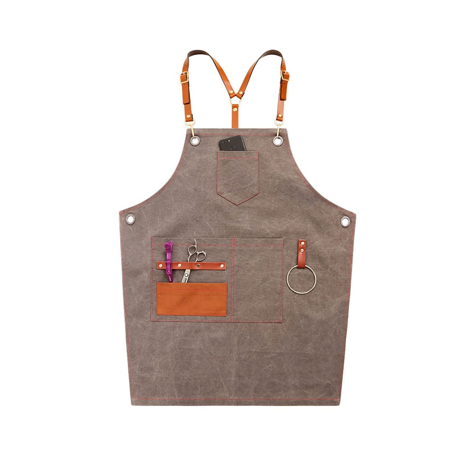 Grembiuli da Uomo, da Donna, per Parrucchiere, Ristorante, Barista, Abbigliamento da Lavoro, camerieri, Pittura, Cucina, Pasticceria, Latte, tè, Negozio, Negozio di Fiori (Grigio)