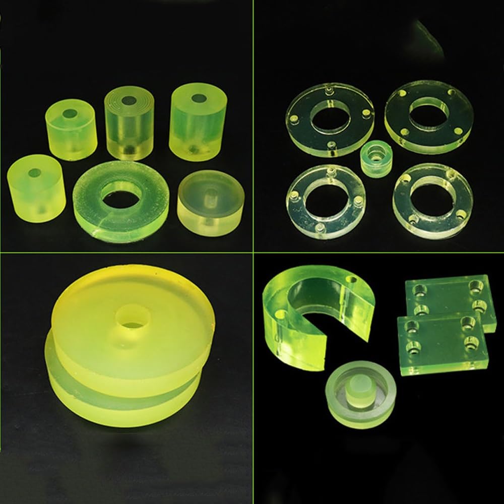 Tige en polyuréthane, Lot de 2 tiges en polyuréthane, longueur 250 mm, diamètre 50-100 mm, jaune(Dia90mm)