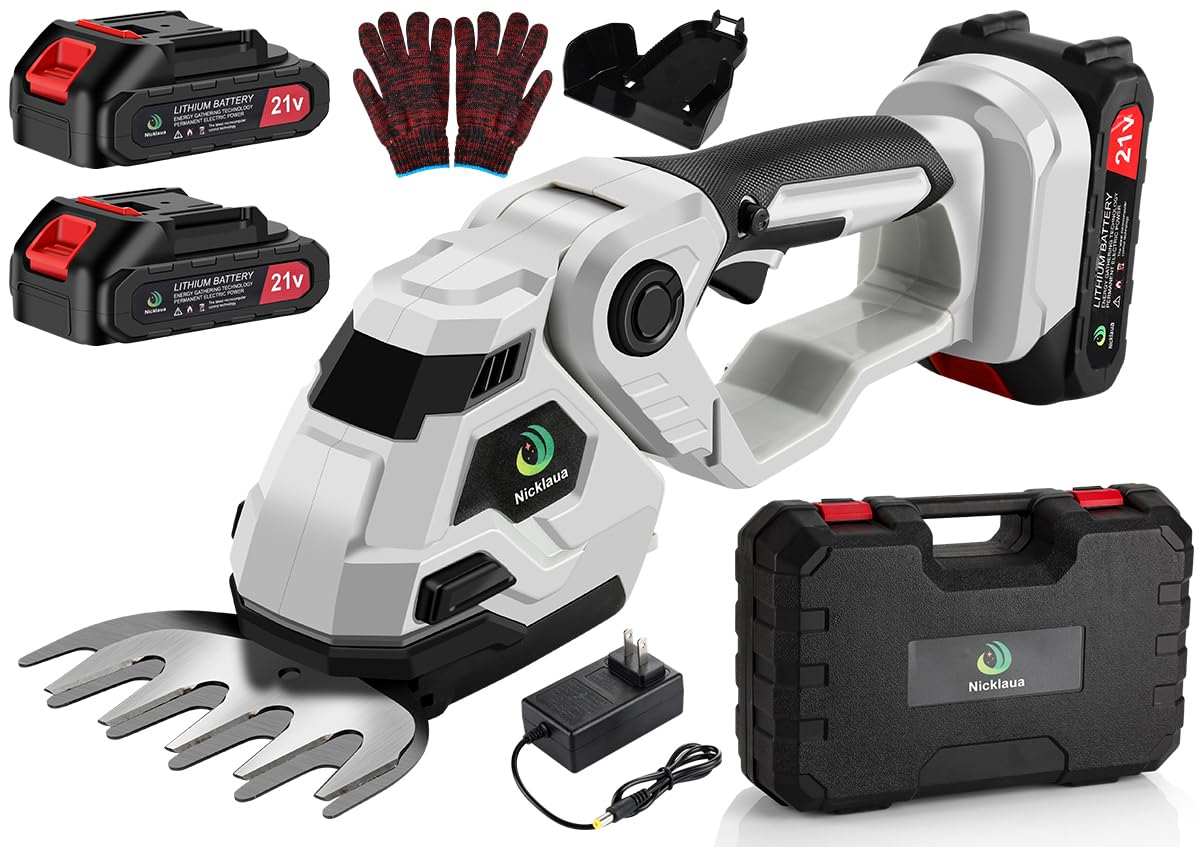 Nicklaua Cordless Hedge Trimmer,Cordless Grass Shear &