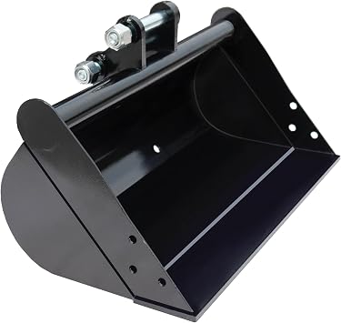 Mini Excavator Bucket Attachments, 20" No Teeth Flat Backhoe Buckets, Digging Bucket Accessories for Loading Sand, Soil, Cleaning Ditch