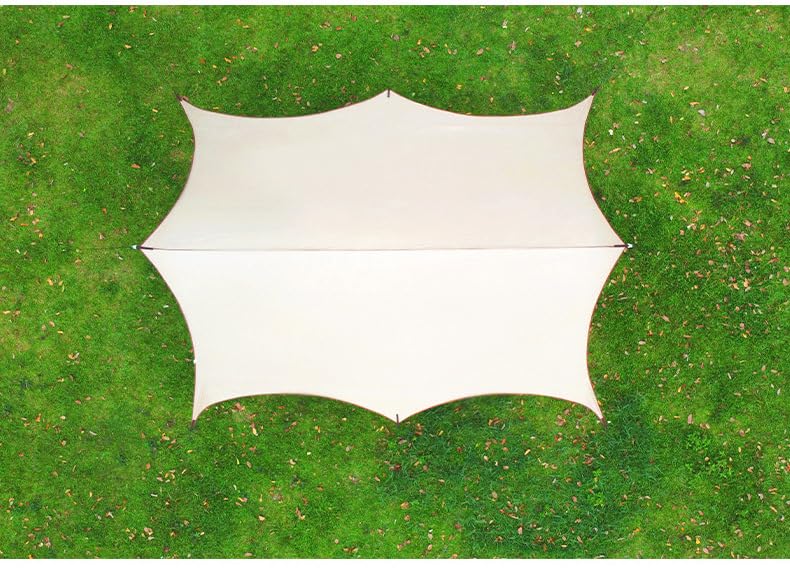 Camping Tent Tarp Sun Shelter Canopy Beach Sunshade with Poles, 5-10 Person Awning Canopy Sun Shelter For Outdoor Camping Fishing Backyard Picnics Pool (5.2 * 4.5 meter)