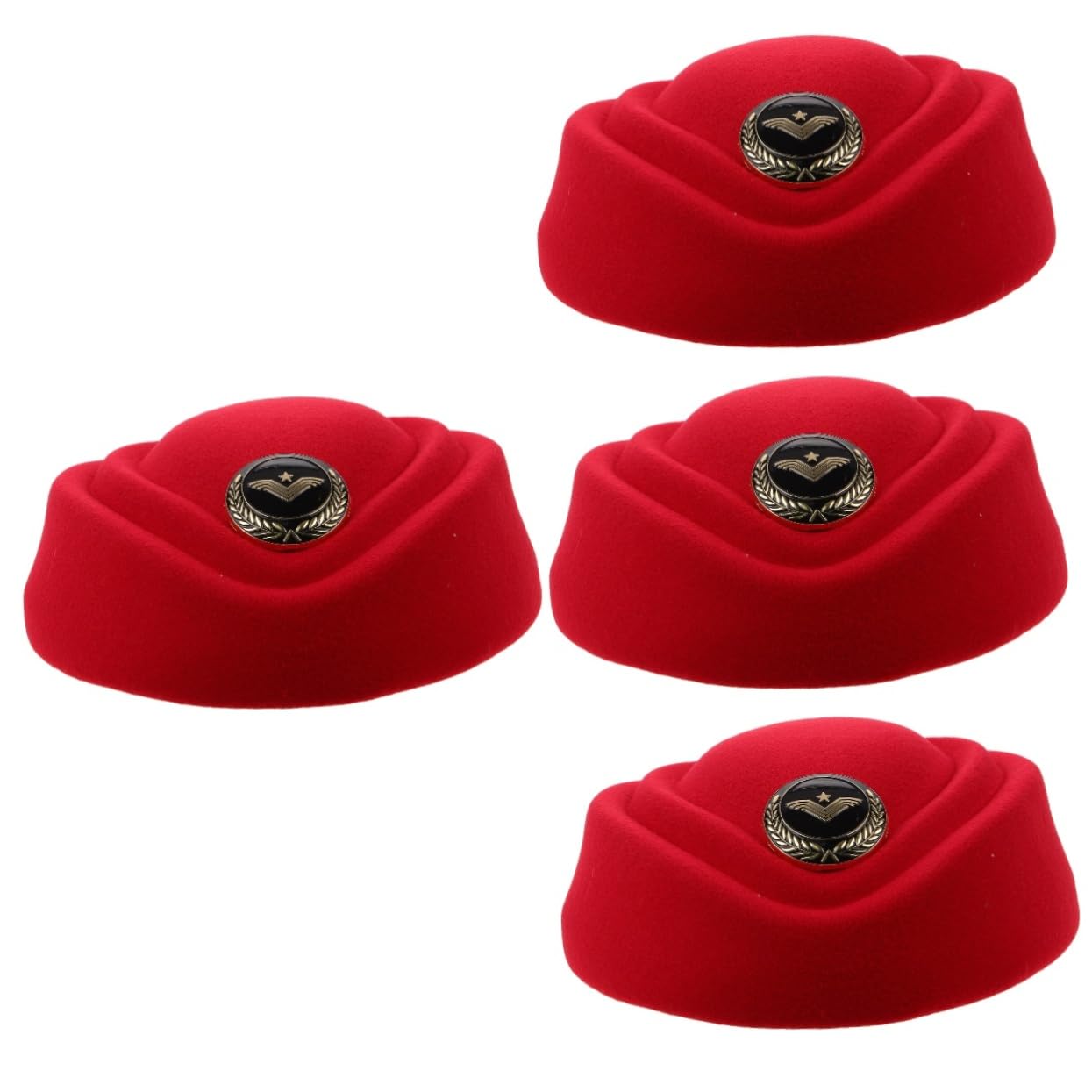LIFKOME Chapeau d'hôtesse Chapeau de Fete de fête de Cosplay Uniforme Accessoire de Cosplay hôtesse de l'air de Pilote Adulte Uniforme Feutre Rouge