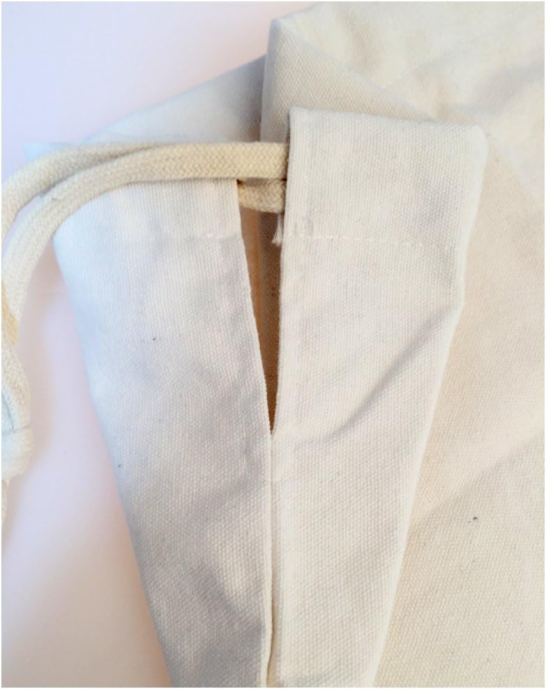 Canvas Laundry Bag with Drawstring 100% Made by Cotton Sorting Storage bag Reusable and recycling bag Household Organizer 19" x 27"(Set of 2)