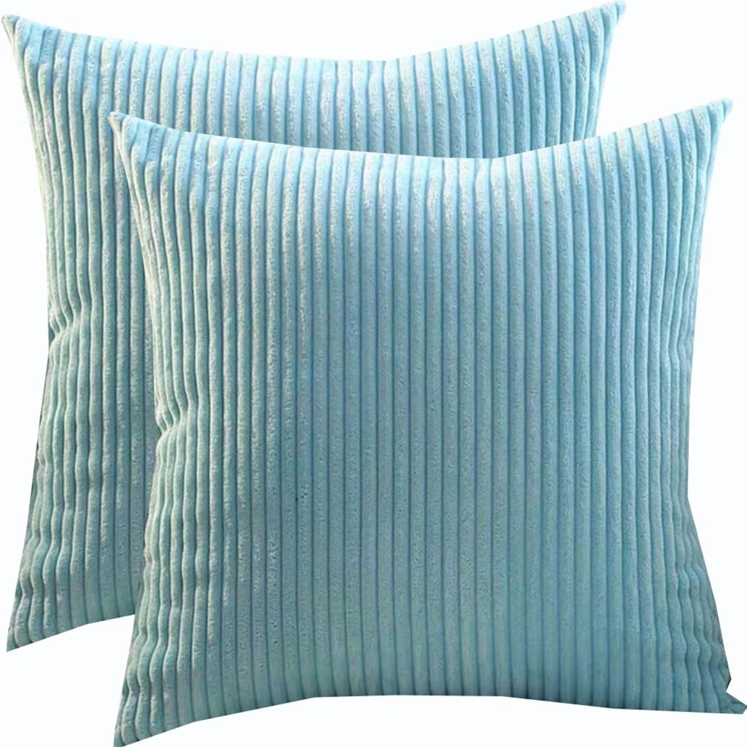 Super King Size Pillow Cases 80x80 70x70 Cm, Set Of 2 Square Extra Large Cushion Covers,Soft Pillow Covers With Invisible Zipper Decorative Pillowcases For Sofa Couch(Light Aqua Blue,65x65 cm)