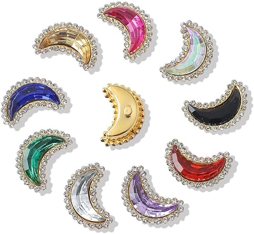 Miniatura 3 de 30 unidades de 0.354 x 0.591 in con diamantes de imitación de cristal de metal con parte trasera plana, gemas de diamantes de imitación para coser,