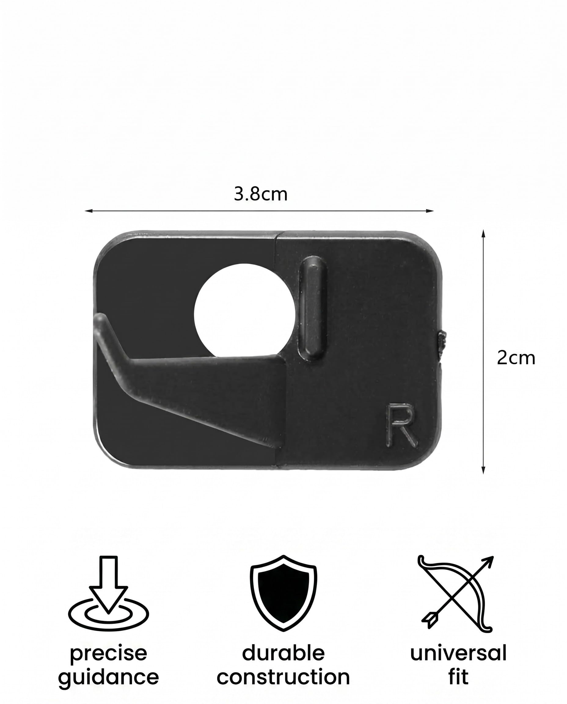 6 Pièces Repose-Flèche Droitier Accessoires de Tir à l'Arc – Support de Flèche Adhésif en Plastique Noir pour Arc Recurve et Compound, Guidage de Flèche Précis