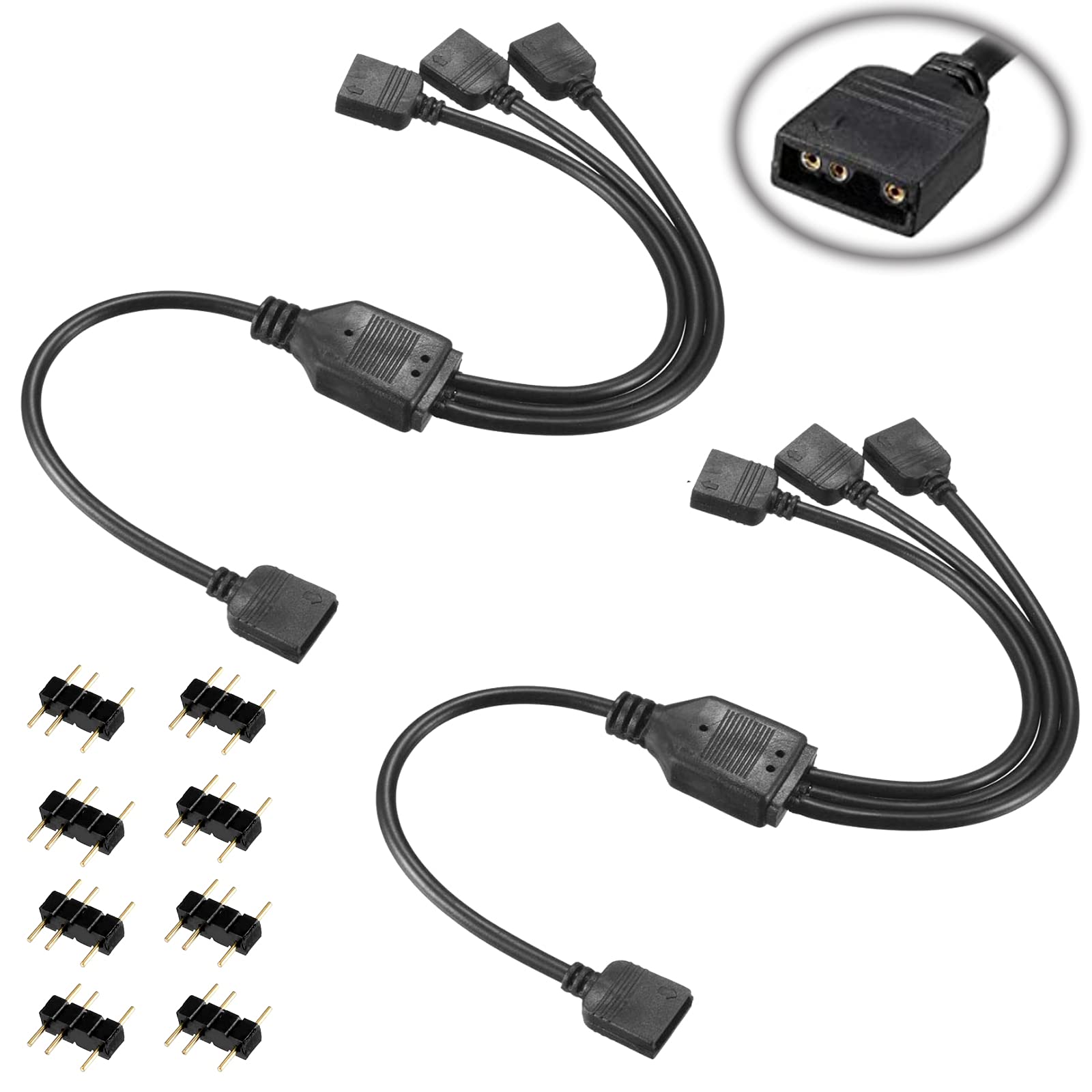 Buy ARGB Splitter Cable, 1 to 3 ARGB Extension Cable, 5V 3 Pin