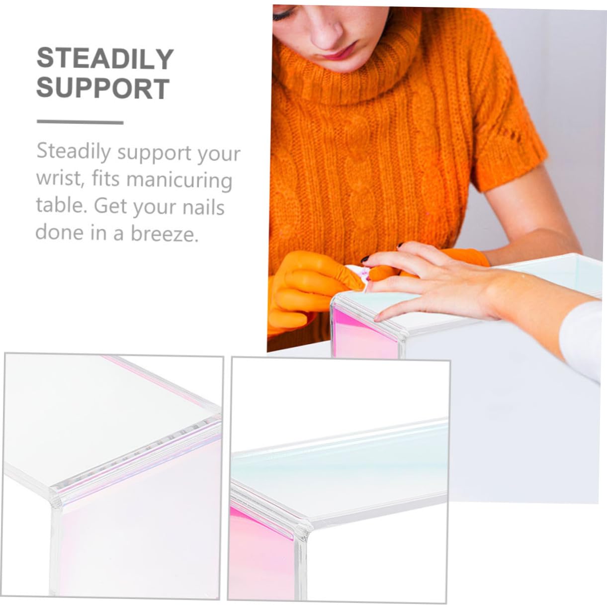 GANAZONO Poggiamano per Unghie in Acrilico, Cuscino per Manicure Spesso e Comodo, Supporto Portatile per Nail Art a Casa in Salone