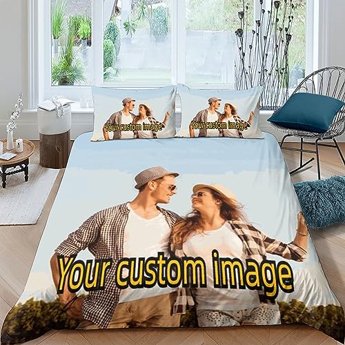 Parure de lit personnalisée microfibre anti-plis pour lit double 3D - 2