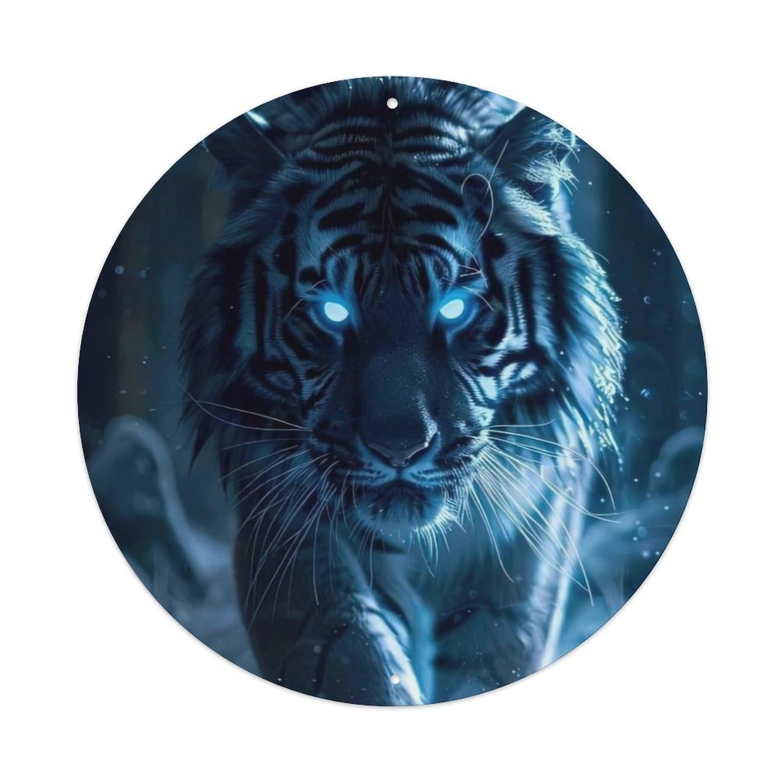 Animal Artwork White Tiger Walking Slowly Metal Tin Sign