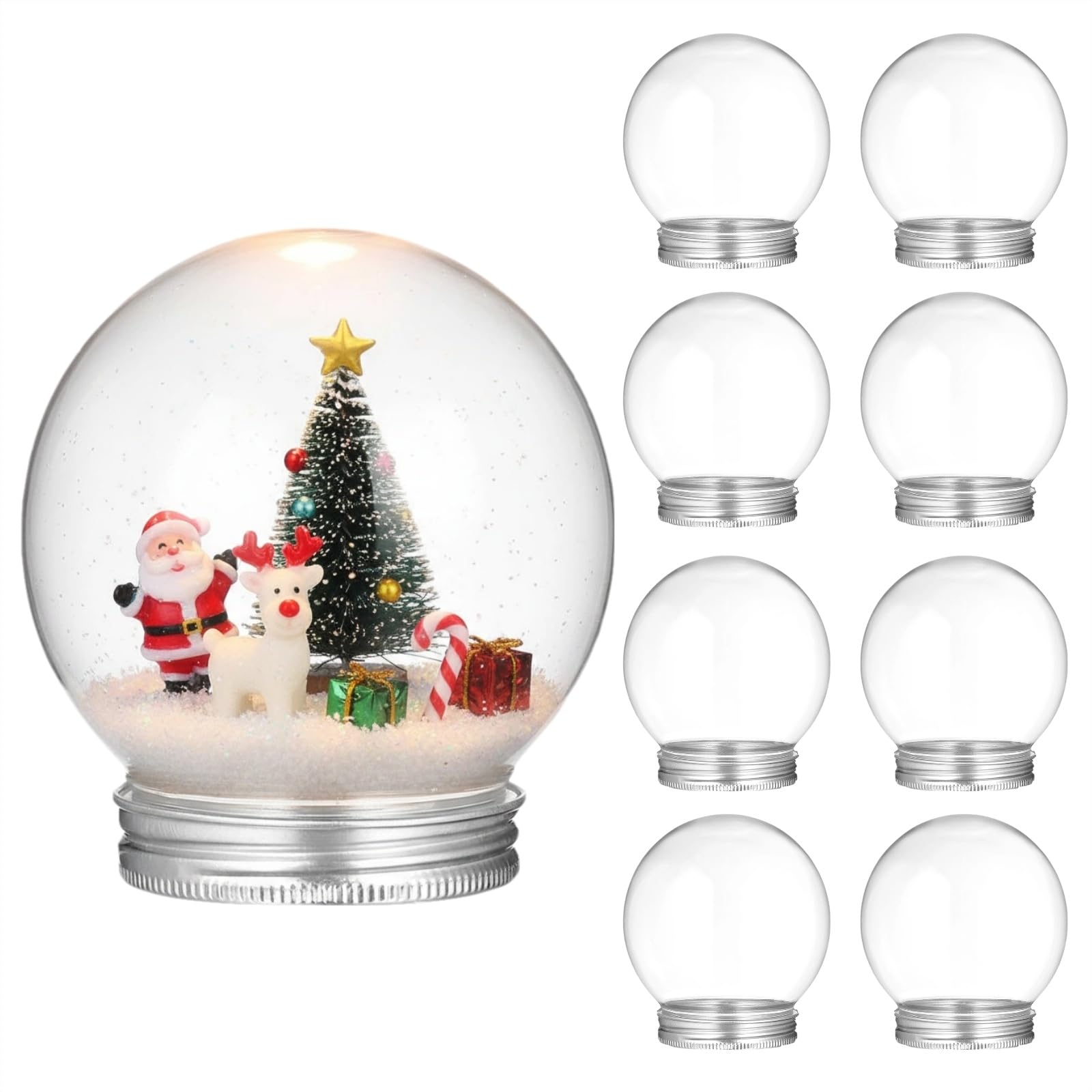 JOINPAYA 9-teiliges Schneekugel-partyzubehör: DIY Transparente Kunststoff Schneekugel Mit Drehver FüR Partydekoration Und Bastelsets Zur Lagerung Von SüßIgkeiten Und Geschenkideen
