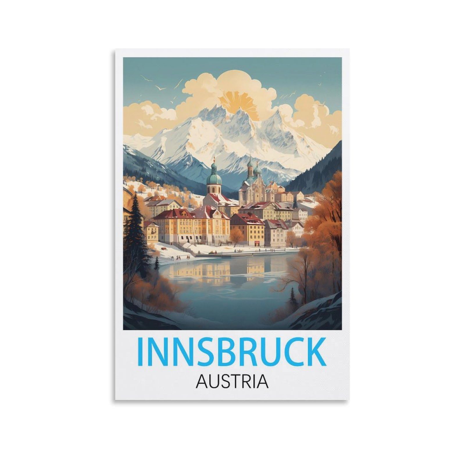 Metal Tin Sign,Innsbruck Austrias,Garden & Kitchen Poster, Inspirational Sign Home Wall Art Decor for Home Kitchen Bar Club Decoration 15x30cm