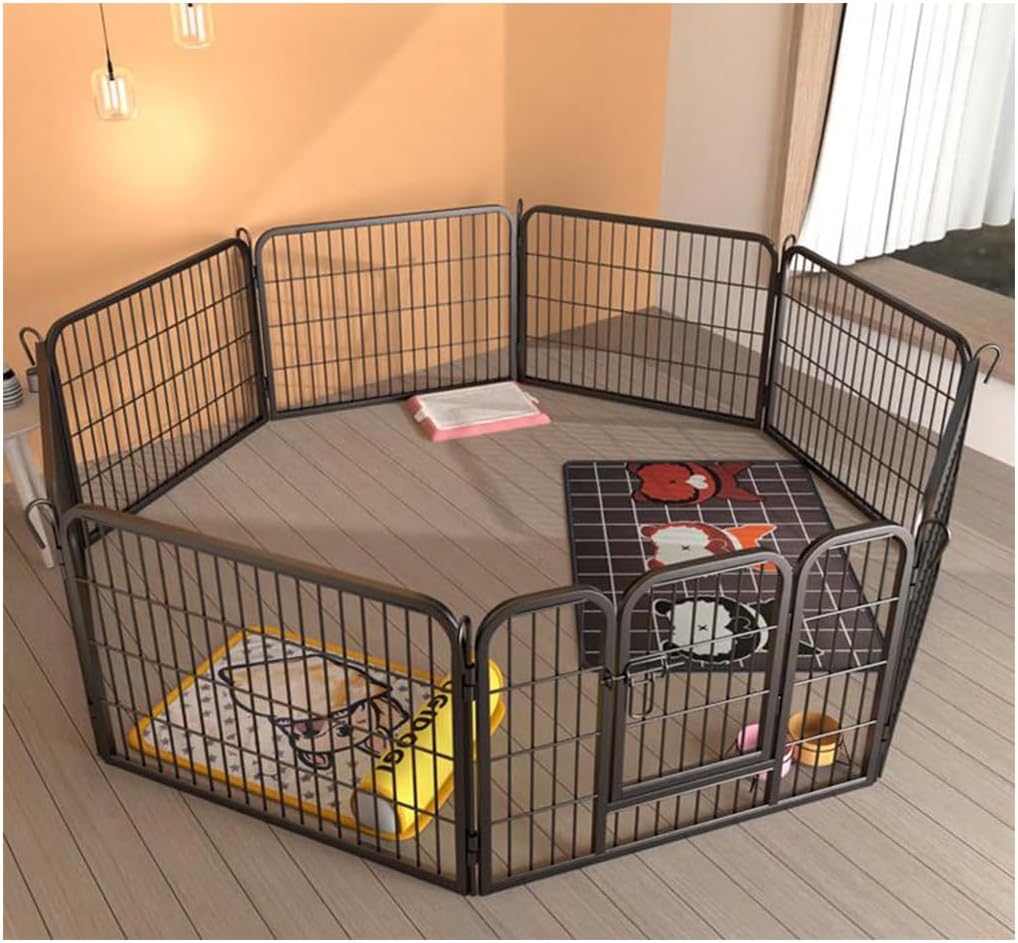 Portable Folding Dog Playpen - Detachable Indoor/Outdoor Pet Enclosure for Puppies, Cats, Rabbits - 8-Pack, 80 * 60 cm (31.5 * 23.6 in) Pet Gate Play Yard