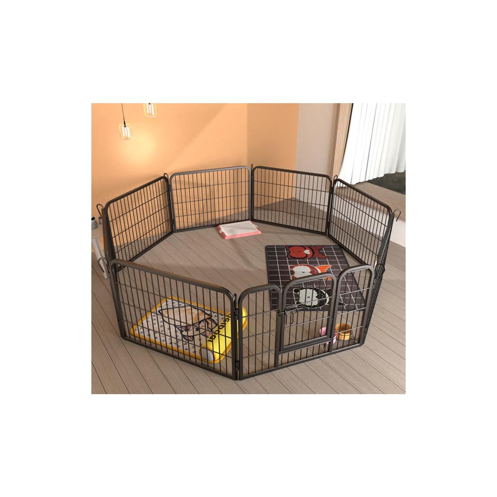 Parc pliable pour chiens anti-fuite | Enclos intérieur chiots 8 panneaux