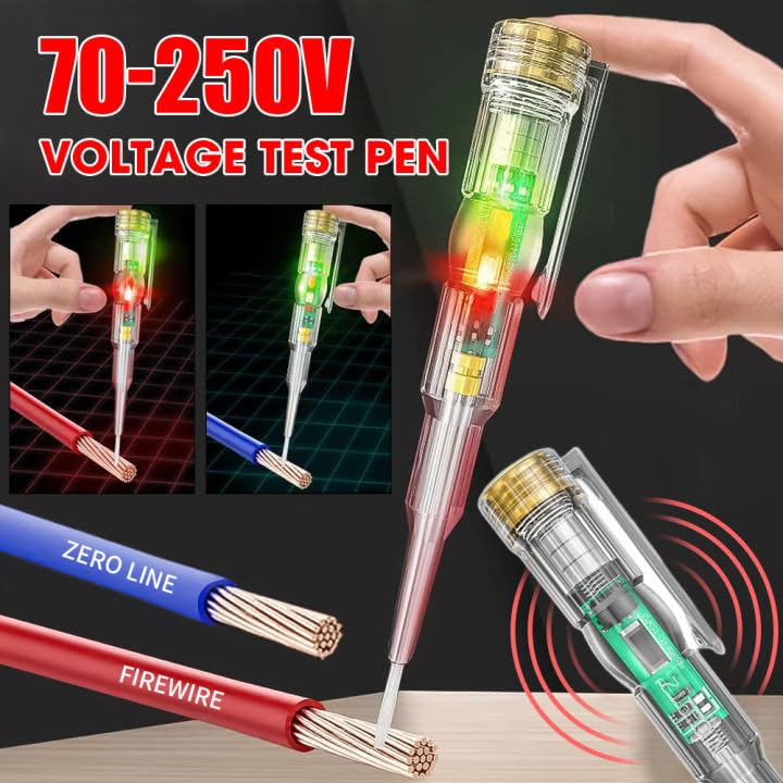 Image of (3PC) Quickly Detect Wiring Faults Electrical Current Pen 70-250V AC Voltage Tester Non-Contact Power Detector Pen Line Fault Plug Tester Electrical Circuit for LED Indicator Built in Screwdriver