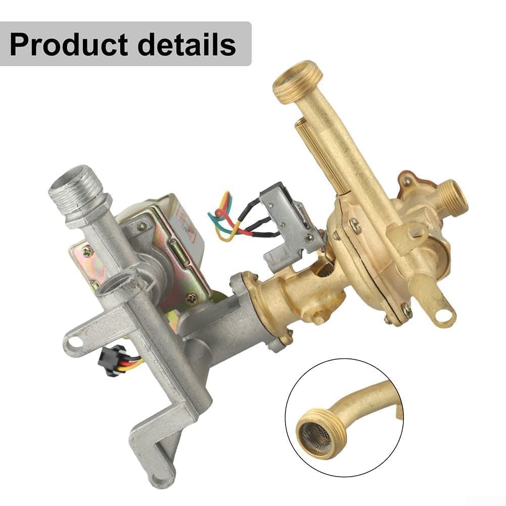 Válvula de Enlace Agua Gas para Calentador Gas 7-10L, Conjunto de Entrada Cobre 150mm, Distancia Entre Centros 105mm, Compatible con VATTI Midea