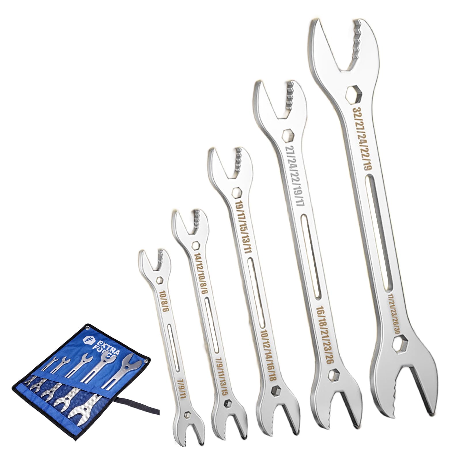 Hsioluted 5Pcs Combination Wrench Set Open End Pocket Ratchets Wrenches for Household Repairs Automotive Work Maintenance Furniture Assembly Tool